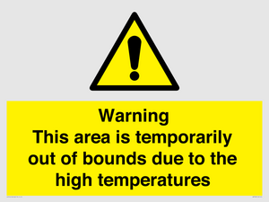Warning This area is temporarily out of bounds due to the high temperatures